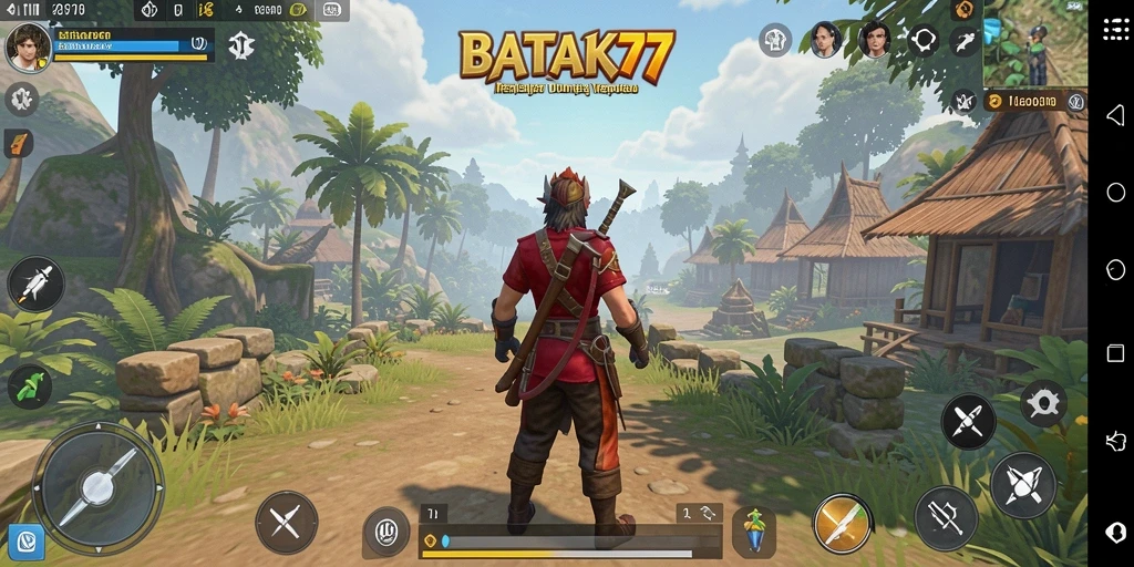 Screenshot gameplay <strong>BATIK77</strong> menampilkan dunia terbuka yang luas dan indah.