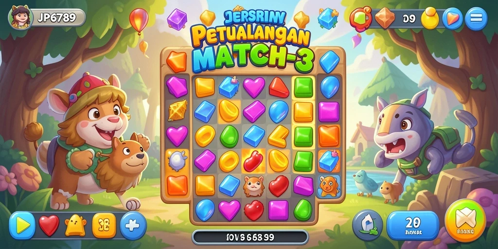 Tangkapan layar gameplay JP6789 yang penuh warna dan menantang.