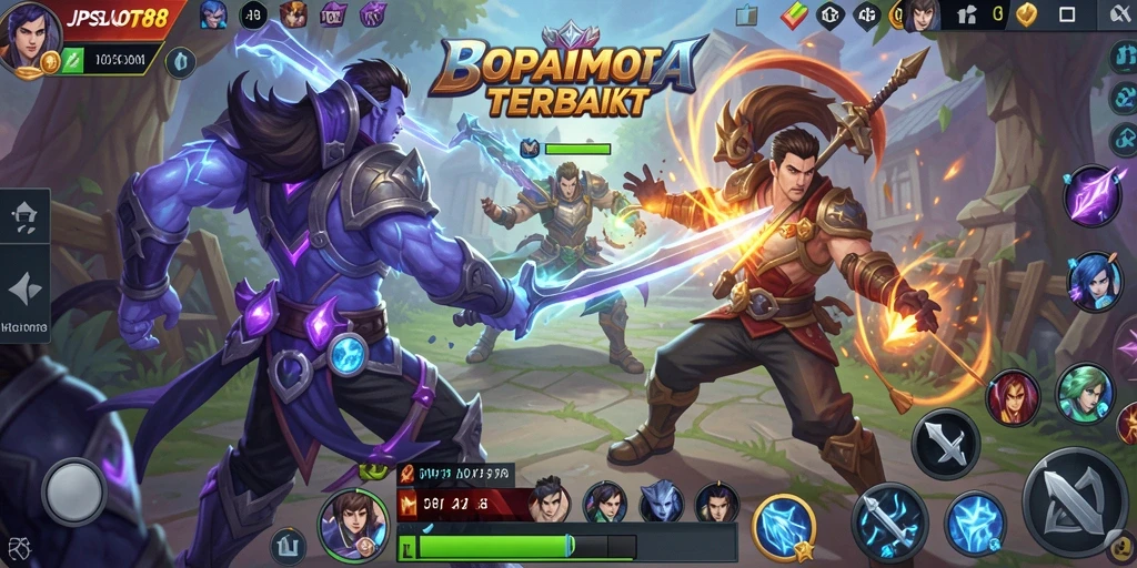 Tampilan screenshot JPSLOT88 yang menunjukkan pertarungan seru di arena MOBA.