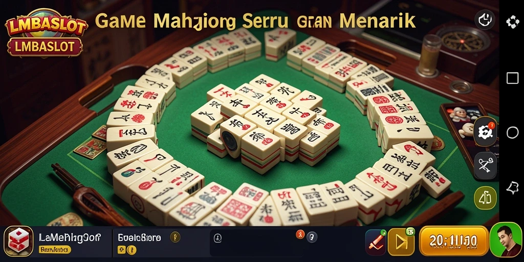 Screenshot gameplay LMBASLOT menampilkan keseruan permainan Mahjong.