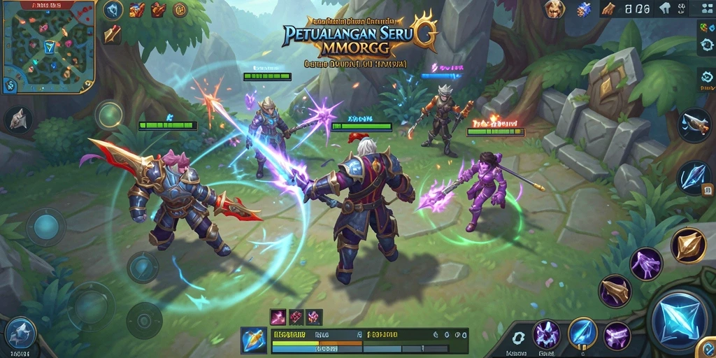 Tampilan gameplay V21 yang dinamis dan penuh aksi dalam dunia MMORPG.